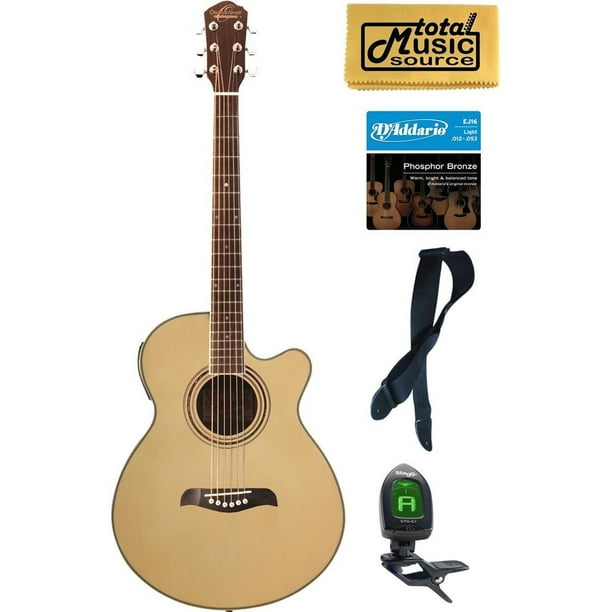 Natural Right Oscar Schmidt 6 String OG10CE Cutaway Acoustic-Electric Guitar OG10CESM-R